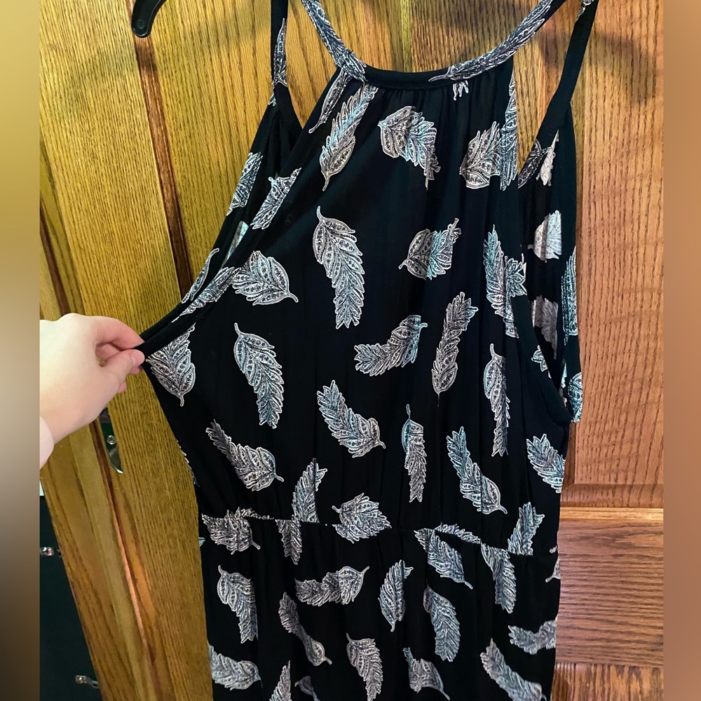 Feather black dress